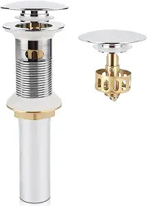 Bathroom Sink Pop Up Drain with Overflow, Strainer, Polished Chrome