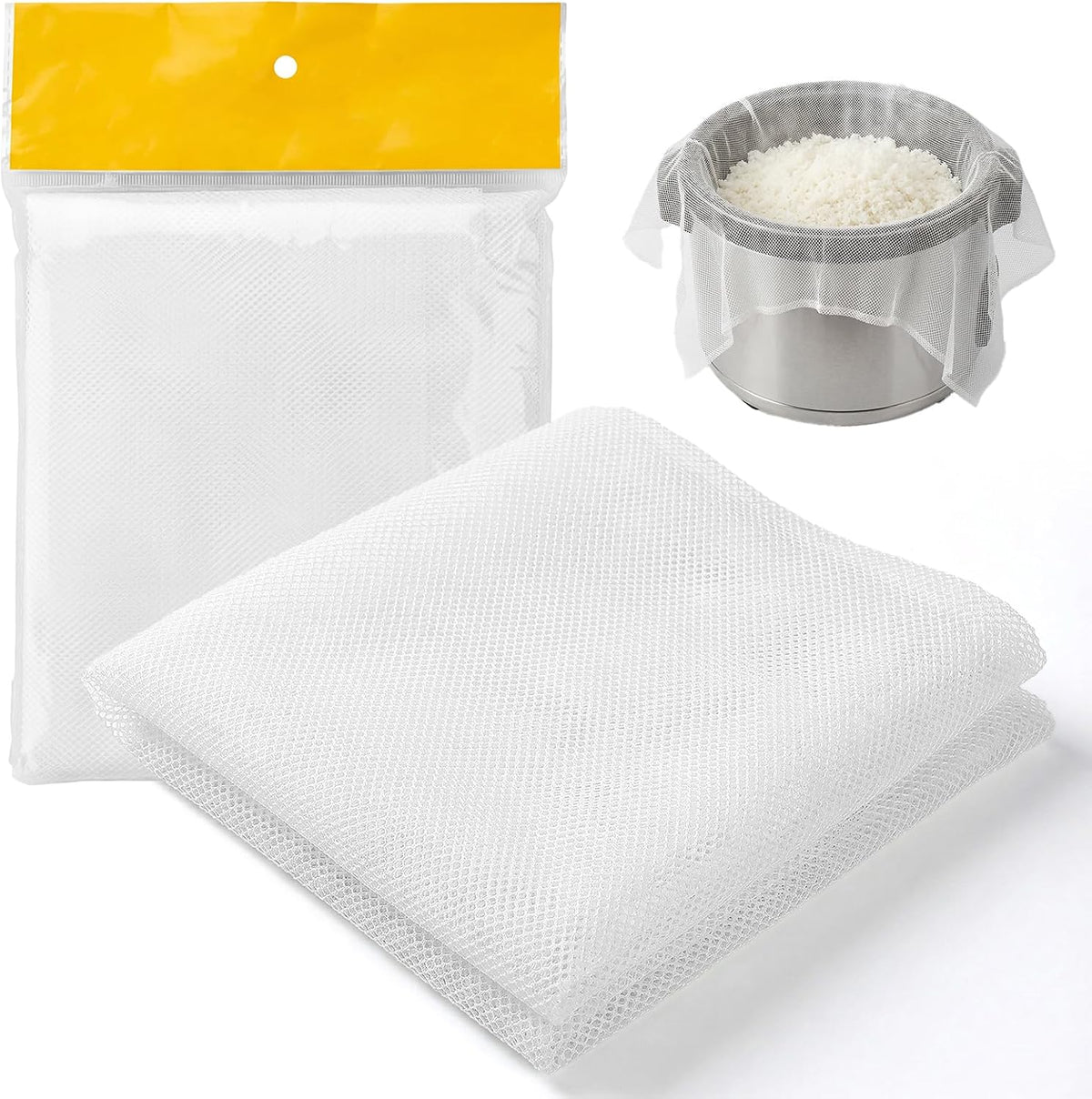 43.3 x 39.3 Inch Reusable Nonstick Rice Cooking Nets 4-Pack