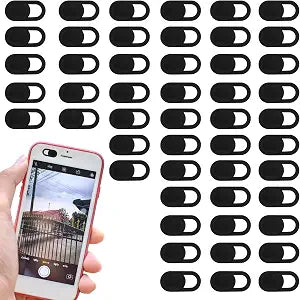 50 PCS Webcam Cover Slide, 0.023 Inch Ultra-Thin Universal Web Camera Cover for Laptop, Computer, PhoneSecure Privacy with Smooth-Sliding Camera Cover(Black)