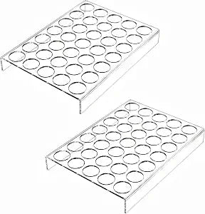 IEEK 2 Pack of 35 Slots Flat Countertop Coffee Pod Holder K Cup Organizer Tray Clear Acrylic Coffee Pod Organizer for Office and Kitchen Counter or Drawer Compatible With KCup Pods