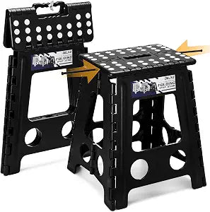 Delxo 16 Inch Folding Step Stool,Foldable Step Stool for Adults Black