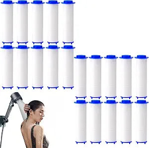 20Pcs Drivese ShowerHead Filters, 2.95 Inch Ion Shower Dropse Head Filter PP Cotton Replacement Cartridge, Water Filter Core Cotton For Handheld Showerheads.