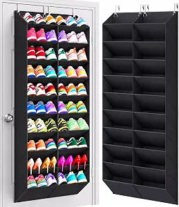 UVIAHOMI 20-30 Pairs Over the Door Shoe Organizer, 20 Breathable Pockets