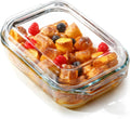 NUTRIUPS 1.4QT Small Glass Casserole Dish With Lid, 8.5x6.1in Rectangular Casserole Dish for Oven