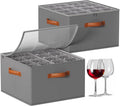 Foyego Wine Glass Storage Box, 2 Pack, Gray