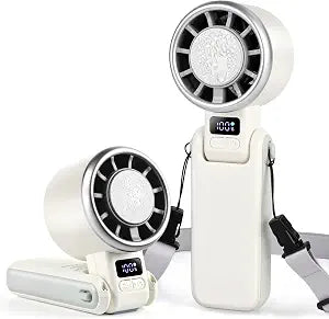 Portable Ice Cooling Handheld Turbo Fan, 100 Speeds, 4000mAh, Speed Display