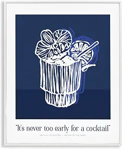 Cocktail Floral Quote, 16 x 20 Inch Framed Gicle Print