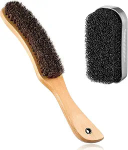 Patelai 2 Pcs Horsehair Felt Hat Brush Kit, Wooden Color, Wood