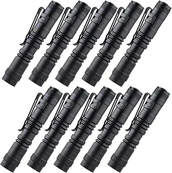 Beieverluck 10 Pack Small Mini Flashlights, Pocket Flashlight Penlight with Clip, Tactical Pen Light for Camping Outdoor Emergency Inspection Fathers Gifts for Dad Husband