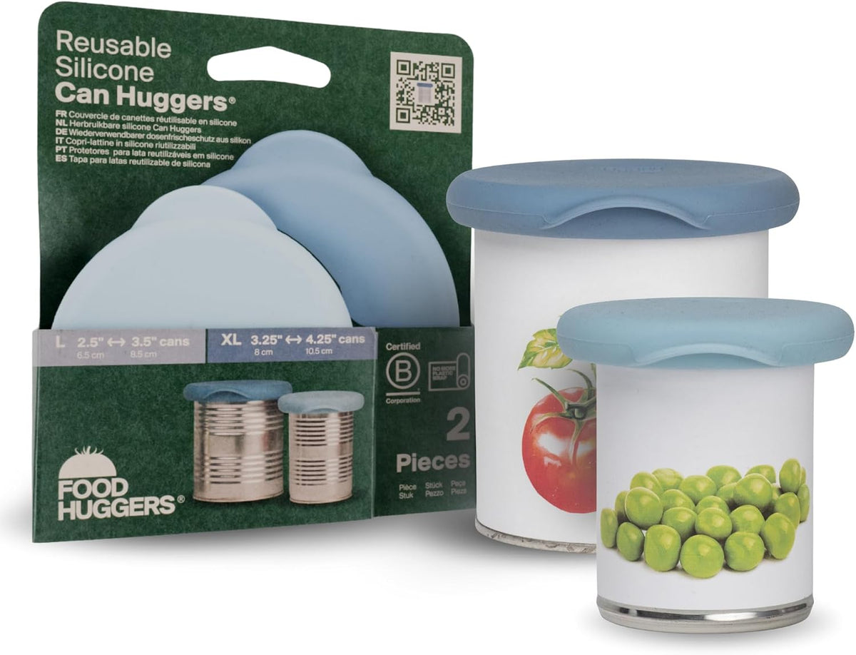 Food Huggers Silicone Can Covers Set of 2 | Reusable Food Grade Silicone Lids for Cans | Airtight Seal Keeps Food Fresh | Eco-Friendly Jar Sealer & Storage Solution | BPA Free Canned Pet Meal Sealer