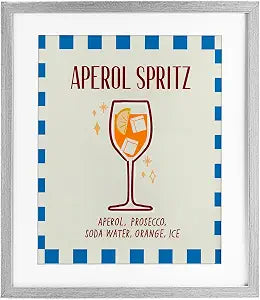 Retro Fizzy Summer Cocktail, 13 x 16 Inch Framed Print Under Glass