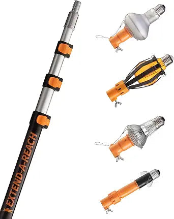 4-12 ft Telescopic Light Bulb Changer Kit for High Ceilings (20 ft Reach)