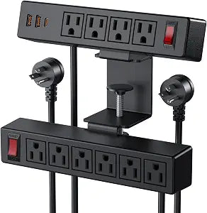 VILONG Dual Layer Desk Clamp Power Strip, 20W USB-C, 700J Surge Protector