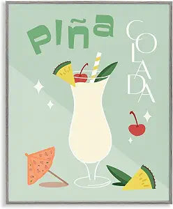Pina Colada Minimalism Tropical, 11 x 14 Inch Framed Gicle Print