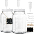 Qianfenie 1 Gallon Fermentation Jar with 3 Airlocks & 2 Screw Lids, 2 Pack