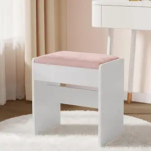 VASAGLE 17.7-Inch Velvet Vanity Stool with Anti-Slip Pads