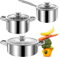 6 Piece Stainless Steel Pots and Pans Set, Kitchen Utensils