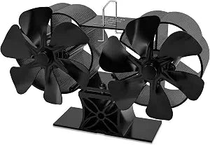 Wood Stove Fan, 12-Blade Dual Motor Heat Powered Fireplace Fan