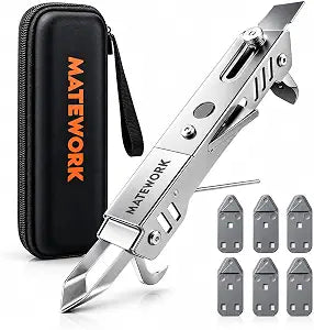 Matework 6-in-1 Caulking Tool Kit, Stainless Steel Caulk Remover