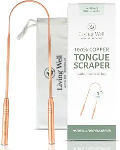 Living Well with Dr. Michelle Copper Tongue Scraper for Adults & Kids