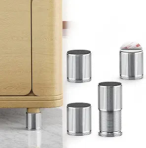 Metal Bed Risers 3 inch, Adjustable Furniture Riser Heavy Duty-Sliver 4 Pcs
