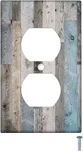 Farmhouse Outlet Covers Wall Plate Cover 2-Gang Electrical Farmhouse Decorative Light Switch Cover Plates Vintage Rustic Outlet Cover for Kitchen Home Bedroom Decor