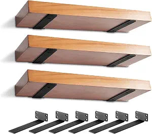 6 Pack Heavy Duty Metal Shelf Brackets 6 inch Long,Black