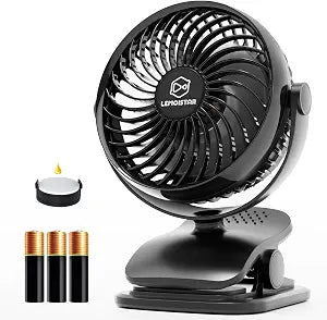 Shinebella AA Battery Powered Clip on Fan with 4-Speed, 5 Small Desk Fan with Aroma Function, USB Powered, 360Rotation, Ultra Quiet, for Golf Cart, Stroller, Bedroom,Car(Batteries Not Included)