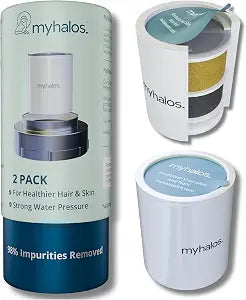 MyHalos Shower Head Filter Cartridge Replacement, 2-Pack, 6-Month Supply