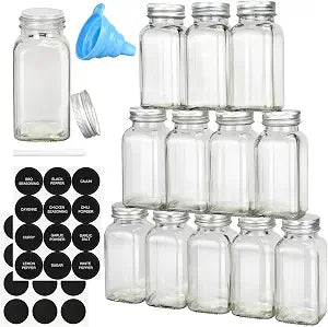 DkOvn 12/24/36 Pack Glass Spice Jars, 4oz Empty Spice Jars