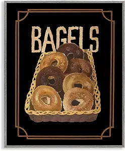 Basket of Bagels Kitchen Still Life, 11 x 14 Inch Framed Gicle Print
