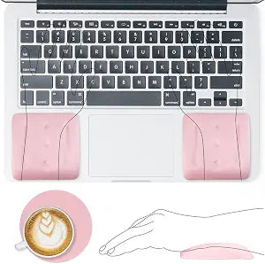 VAGAU Wrist Rests for Laptop, Wrist Support for Keyboard and Mouse Pink
