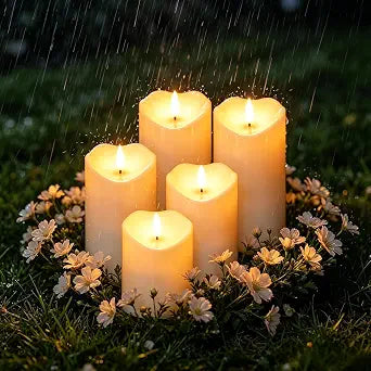 Wondise 5Pack Solar Candles Outdoor Waterproof IP65 Rechargeable