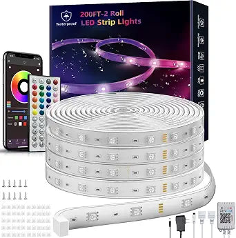 Ledagic Outdoor Led Strip Lights Waterproof 200ft, Led Rope Lights