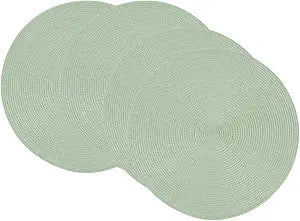 Now Designs Disko Round Placemats, Aloe Green, Set of 4