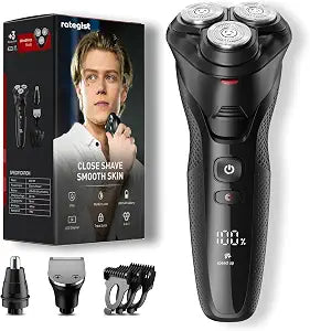 ����-��������-���� Electric Razor for Men: IPX7 Travel Grooming Kit, Glassy Black