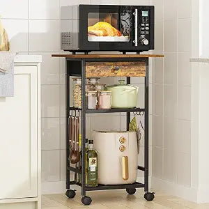 Microwave Cart, 4-Tier Microwave Stand with Adjustable Shelf