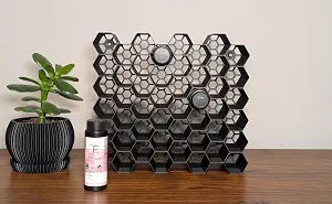 Markvicka Designs Small Bottle Wall Mount Organizer for Shades EQ Storage | Hexagon Style Organizer | Stackable & Wall-Mount Salon Decor for Hair Dye Bottles