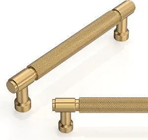 10 Pack Champagne Bronze Knurled Cabinet Pulls 5 Inch(128mm) Kitchen Cabinet Handles Cabinet Hardware for Drawer Pulls