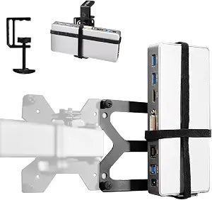 VIVO Black Universal Docking Station Mount for Workstation, MOUNT-DS01