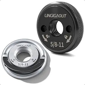 5/8"-11 Angle Grinder Flange Nut Set, Quick Release, 2-Pack