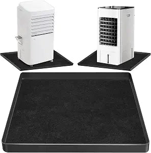 Portable AC Drip Pan with Water Absorption Pad -25.5" x 25.5" Silicone Air Conditioner Drip Pan with Raised Edge, Non-Slip AC Unit Drip Tray Kit to Prevent Water Leakage and Floor Damge