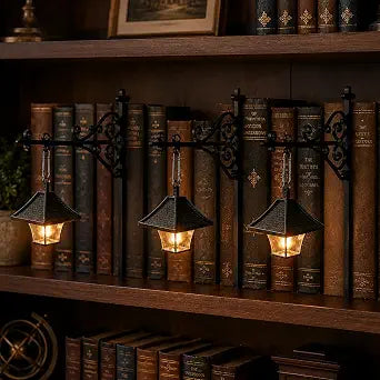 3-Pack Library Lantern Mini Bookshelf Lamp (Chandelier Style)