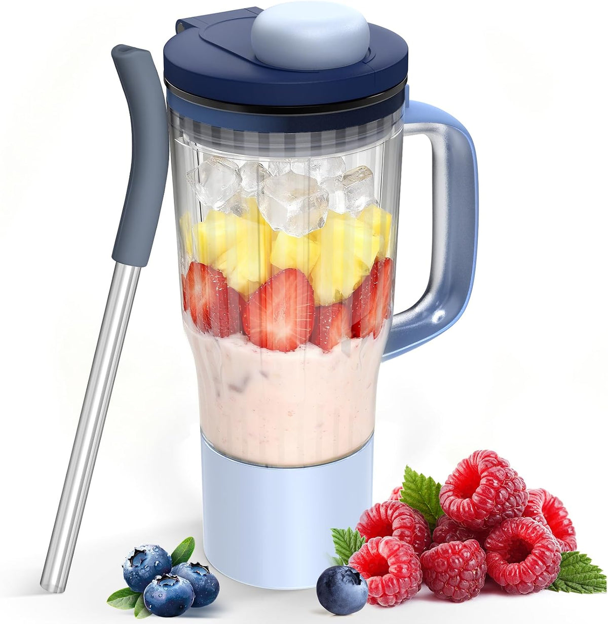 26oz Travel Tumbler Replacement for Ninja BlendBOSS Blender (Blue)