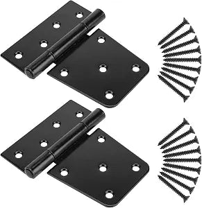 3-1/2" Heavy Duty Gate Hinges, Black Iron Door Hinges with Screws, Durable Gate Strap Hinges for Wooden Fences Gate Shed Barn Door, 2pcs