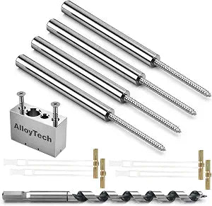 Floating Shelf Hidden Bracket 5" - Hidden Supports for Wooden Floating Shelves - Drywall Mount or Stud Mount with Included Drill Guide and Steel Hardware
