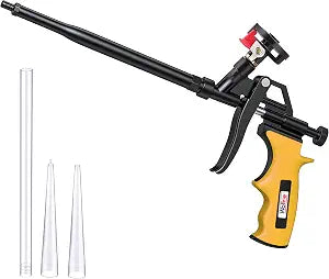 Spray Foam Insulation Gun, Heavy Duty Teflon-Coated, Yellow, 1 Pack