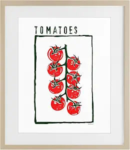 Ripe Tomatoes Kitchen Still Life, 13 x 16 Inch Framed Print Under Glass