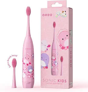 ORDO Squishmallows Toothbrush, Sonic Battery Toothbrushes for Kids, Soft Bristles, Extra Brush Head Inc, Gift for Kids Aged 4 Years and Up, Battery Included, Auggie