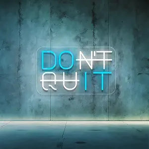 Don't Quit LED Neon Sign - Neon Signs for Wall Decor - USB Powered Switch Lights lighting adjustable - for Office Room, Gym Room, Man Cave, Gamer Room